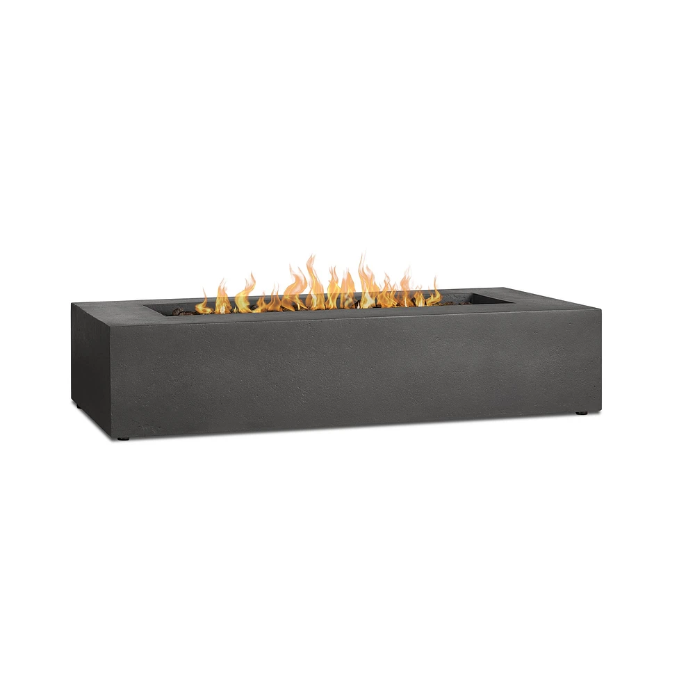 Concrete 56" Low Rectangle Fire Table | West Elm