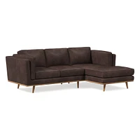 Zander Leather 2 Piece Chaise Sectional | Sofa With West Elm