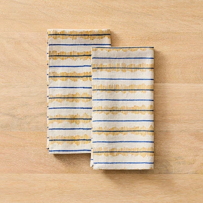 Soil to Studio Sneha Block-Printed Linen Napkins (Set of 2) | West Elm