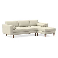 Dennes Leather 2 Piece Chaise Sectional | Sofa With West Elm