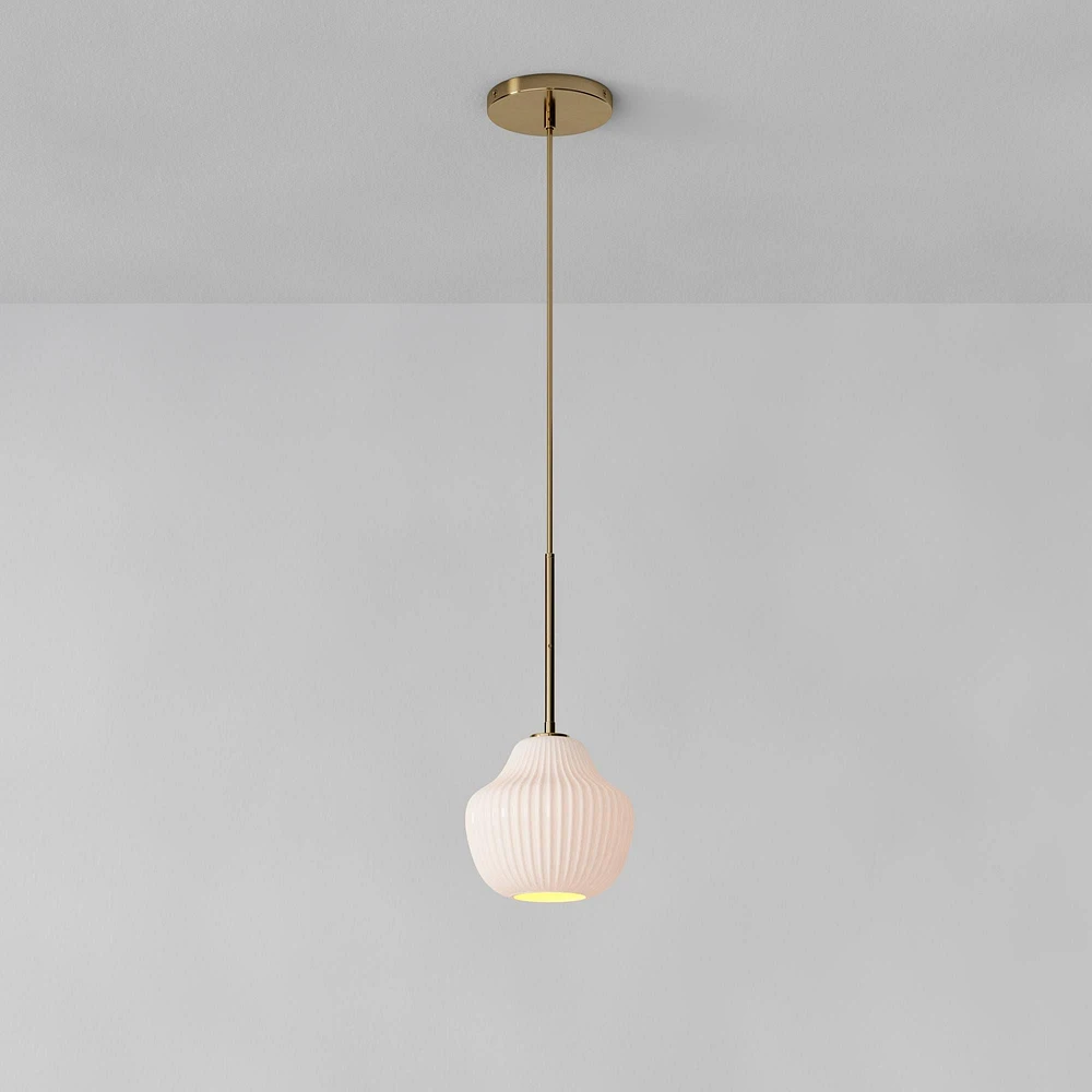 Sculptural Ribbed Pendant | West Elm