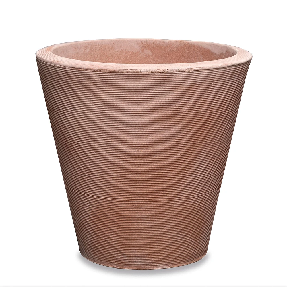 Lightweight Grooved Round Indoor/Outdoor Planters | West Elm