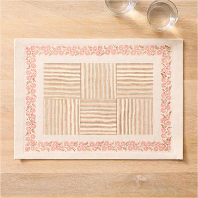 Soil to Studio Shikha Block-Printed Cotton Placemats (Set of 2) | West Elm