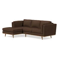 Zander Leather 2 Piece Chaise Sectional | Sofa With West Elm