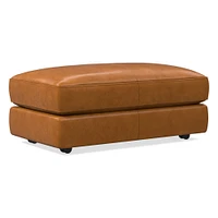 Haven Leather Ottoman | West Elm