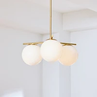 Sphere & Stem 3-Light Chandelier - Milk | West Elm