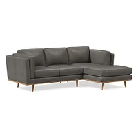 Zander Leather 2 Piece Chaise Sectional | Sofa With West Elm