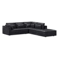 Harmony Modular Leather Piece Chaise Sectional | Sofa With West Elm