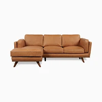 Zander Leather 2 Piece Chaise Sectional | Sofa With West Elm