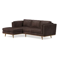 Zander Leather 2 Piece Chaise Sectional | Sofa With West Elm