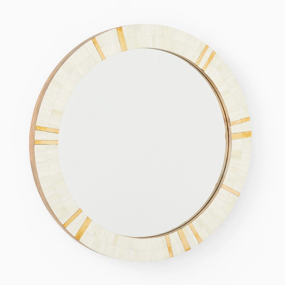 Brass & Bone Rays Round Wall Mirror | West Elm