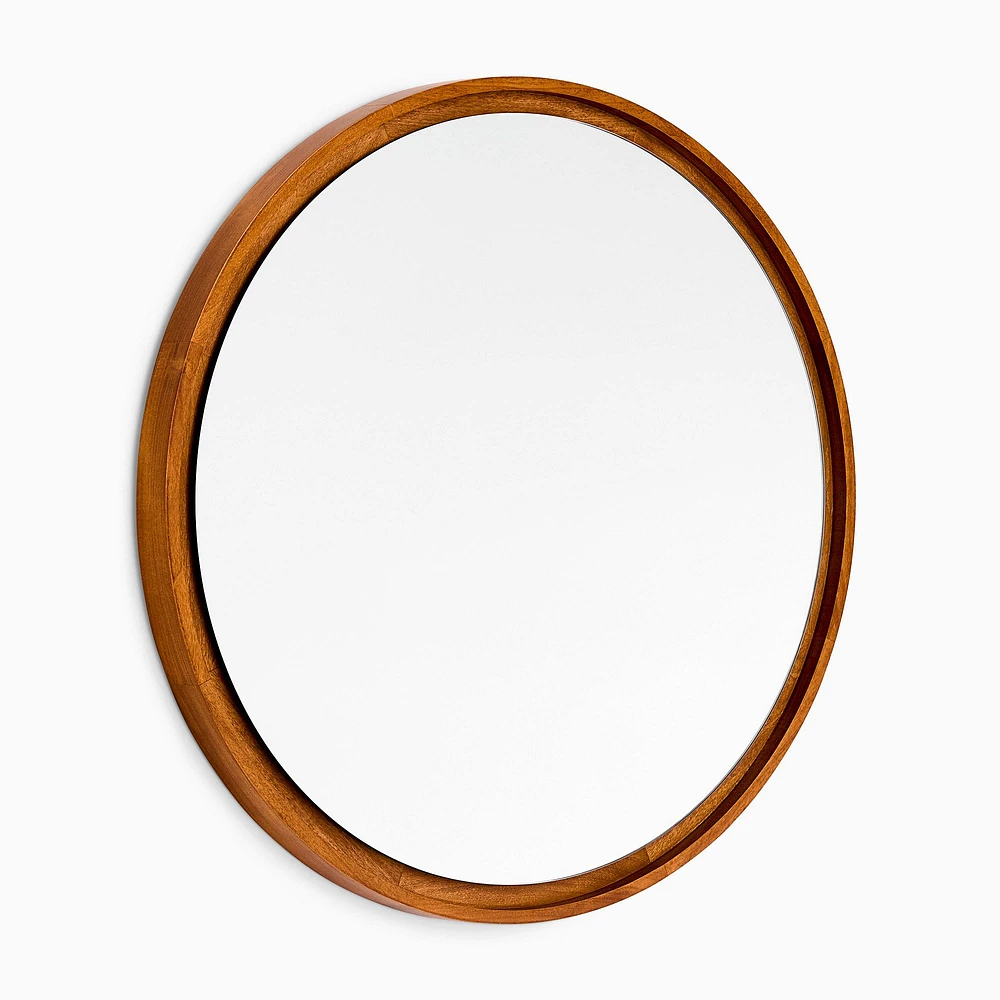 Floating Round Wood Wall Mirror | West Elm
