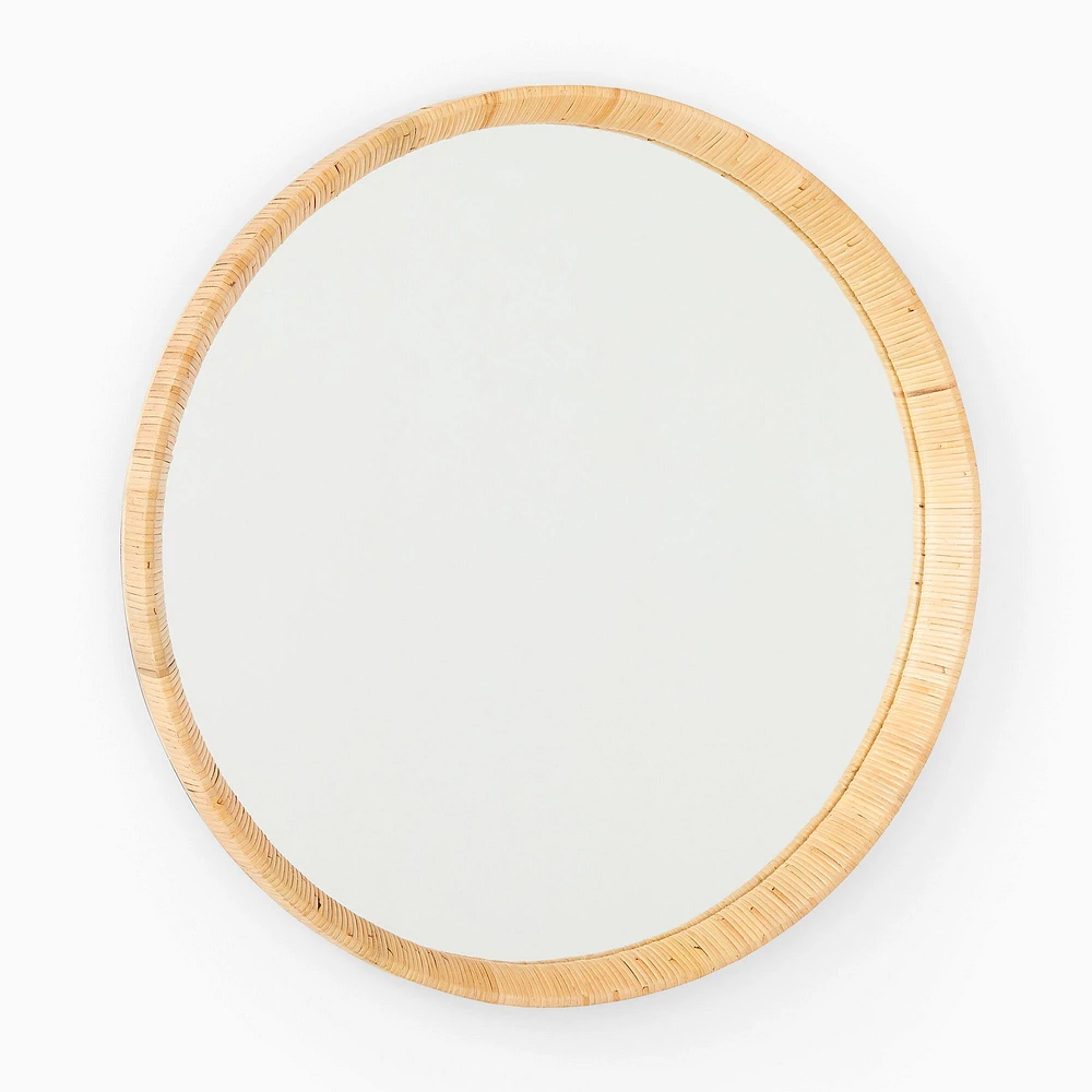 Woven Rattan Round Wall Mirror | West Elm