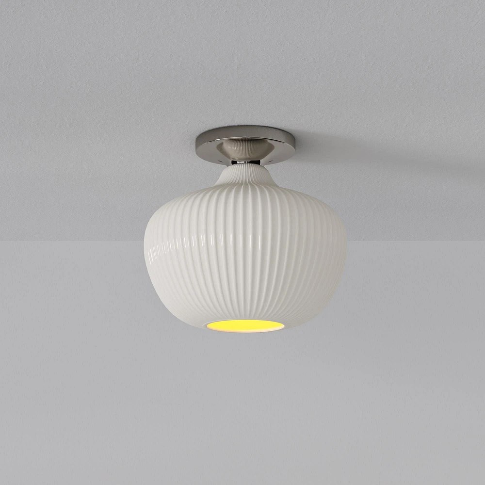 Sculptural Ribbed Flush Mount | West Elm