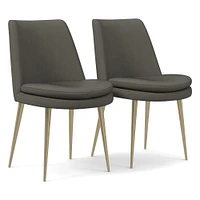 Finley Low-Back Leather Dining Chair (Set of 2) | West Elm