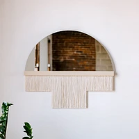 Candice Luter Duet Fringe Half Circle Wall Mirror w/ Accent Bar | West Elm