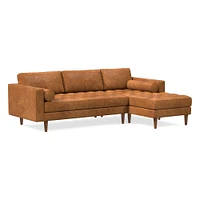 Dennes Leather 2 Piece Chaise Sectional | Sofa With West Elm