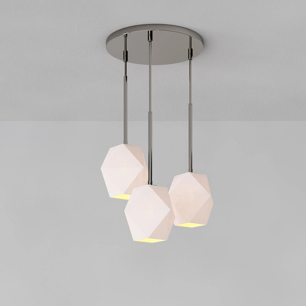 Sculptural 3-Light Faceted Chandelier | West Elm