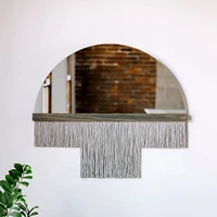 Candice Luter Duet Fringe Half Circle Wall Mirror w/ Accent Bar | West Elm