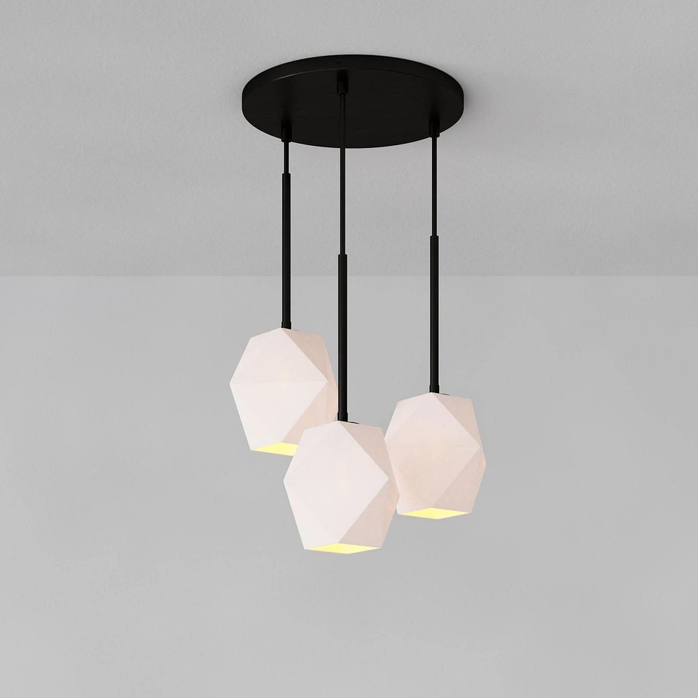 Sculptural 3-Light Faceted Chandelier | West Elm