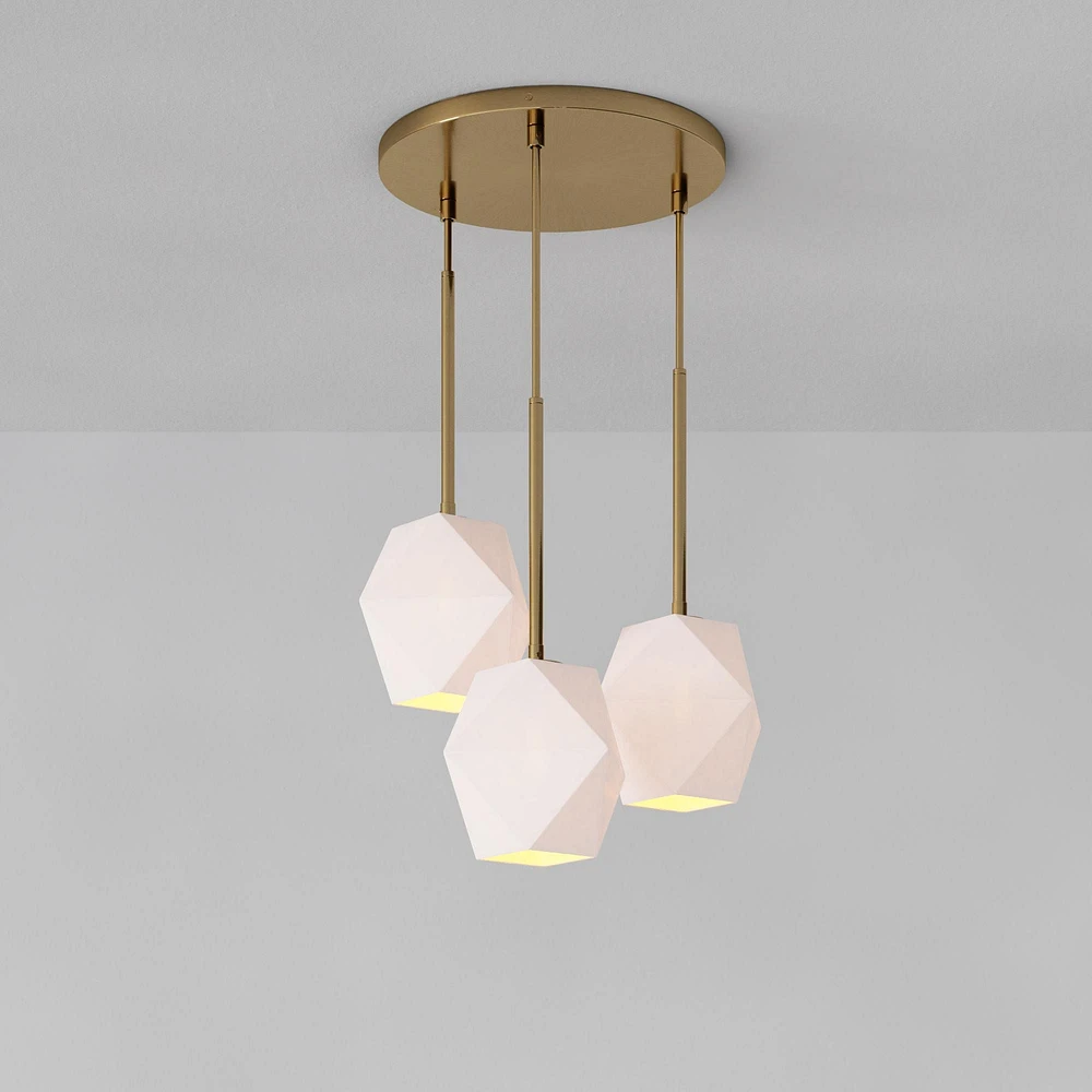 Sculptural 3-Light Faceted Chandelier | West Elm