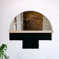 Candice Luter Duet Fringe Half Circle Wall Mirror w/ Accent Bar | West Elm