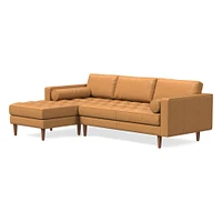 Dennes Leather 2 Piece Chaise Sectional | Sofa With West Elm