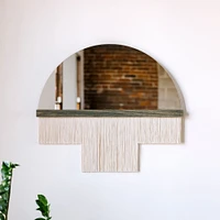 Candice Luter Duet Fringe Half Circle Wall Mirror w/ Accent Bar | West Elm