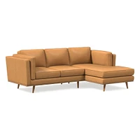 Zander Leather 2 Piece Chaise Sectional | Sofa With West Elm