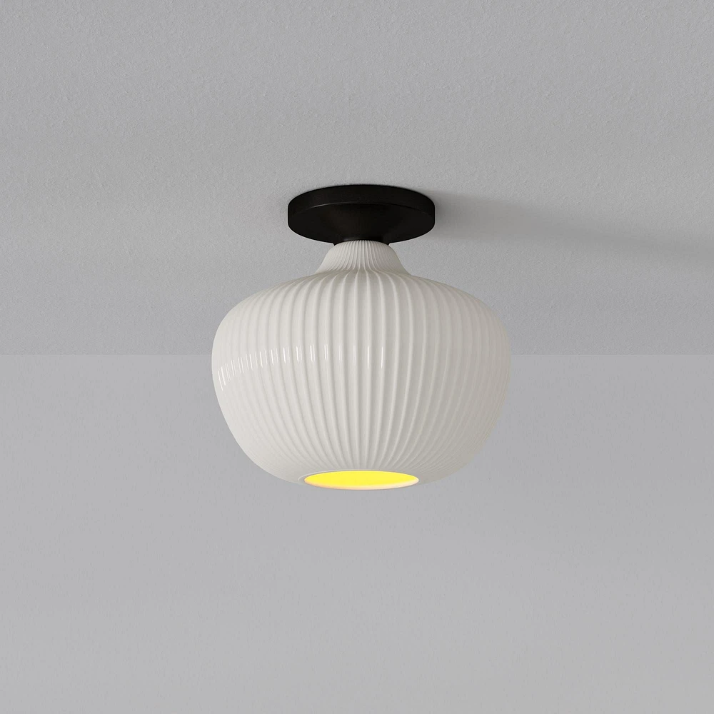 Sculptural Ribbed Flush Mount | West Elm