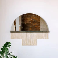 Candice Luter Duet Fringe Half Circle Wall Mirror w/ Accent Bar | West Elm