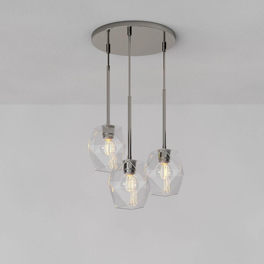 Sculptural 3-Light Faceted Chandelier | West Elm