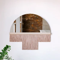 Candice Luter Duet Fringe Half Circle Wall Mirror w/ Accent Bar | West Elm