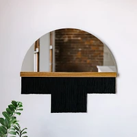 Candice Luter Duet Fringe Half Circle Wall Mirror w/ Accent Bar | West Elm