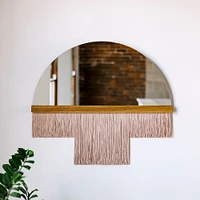 Candice Luter Duet Fringe Half Circle Wall Mirror w/ Accent Bar | West Elm