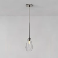 Sculptural Glass Geo Pendant Light - Large (Clear) | West Elm