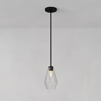 Sculptural Glass Geo Pendant Light - Large (Clear) | West Elm