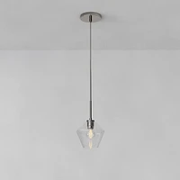 Sculptural Glass Geo Pendant Light - Large (Clear) | West Elm