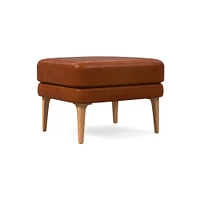 Auburn Leather High-Back Chair Ottoman | West Elm