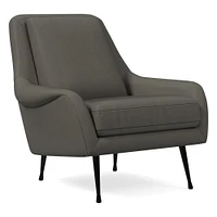 Lottie Leather Chair - Metal Legs | West Elm