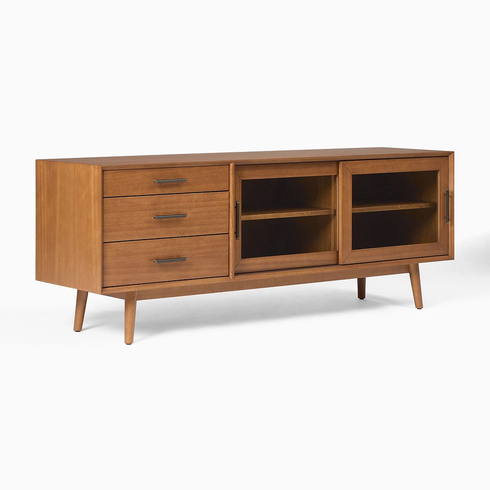 Mid-Century Glass Media Console (72"–80") | West Elm