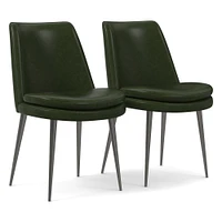 Finley Low-Back Leather Dining Chair (Set of 2) | West Elm