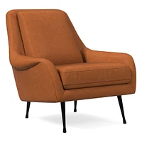 Lottie Leather Chair - Metal Legs | West Elm