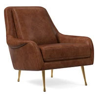 Lottie Leather Chair - Metal Legs | West Elm