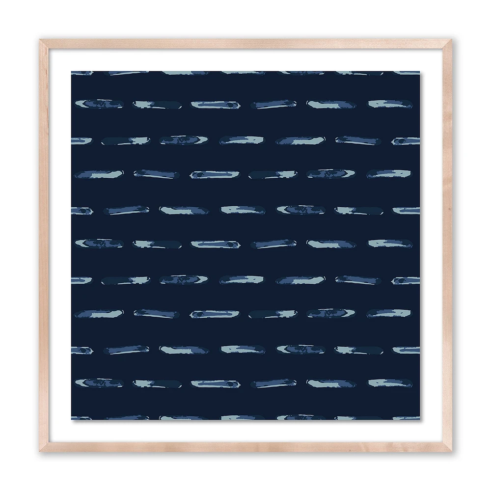 Indigo Blue Stripe Framed Wall Art | West Elm