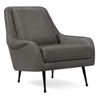 Lottie Leather Chair - Metal Legs | West Elm