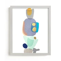 Navy Blue Gold Totem Framed Wall Art by Minted for West Elm |