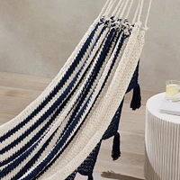 Double Weave Fringed Hammock - Colonial Navy Blue | West Elm