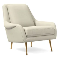 Lottie Leather Chair - Metal Legs | West Elm