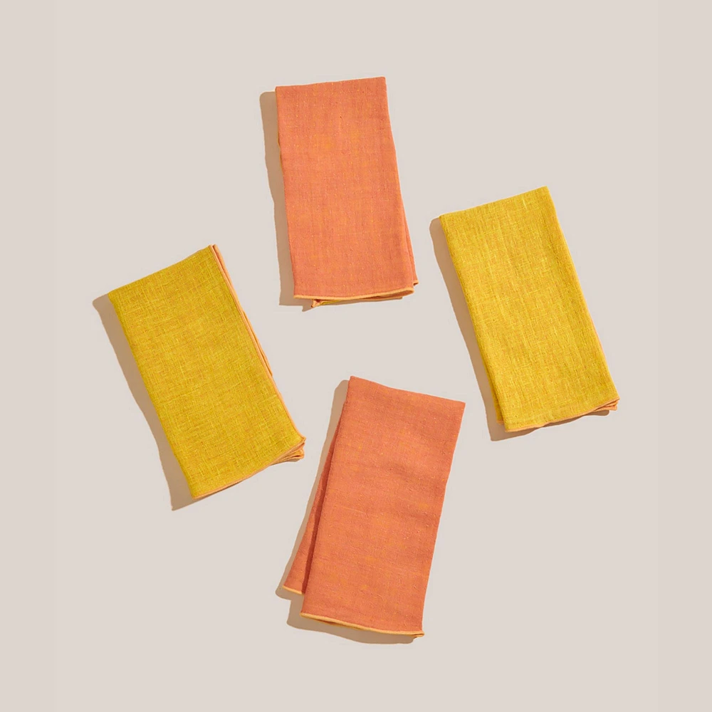 Atelier Saucier Creamsicle Linen Napkins (Set of 4) | West Elm